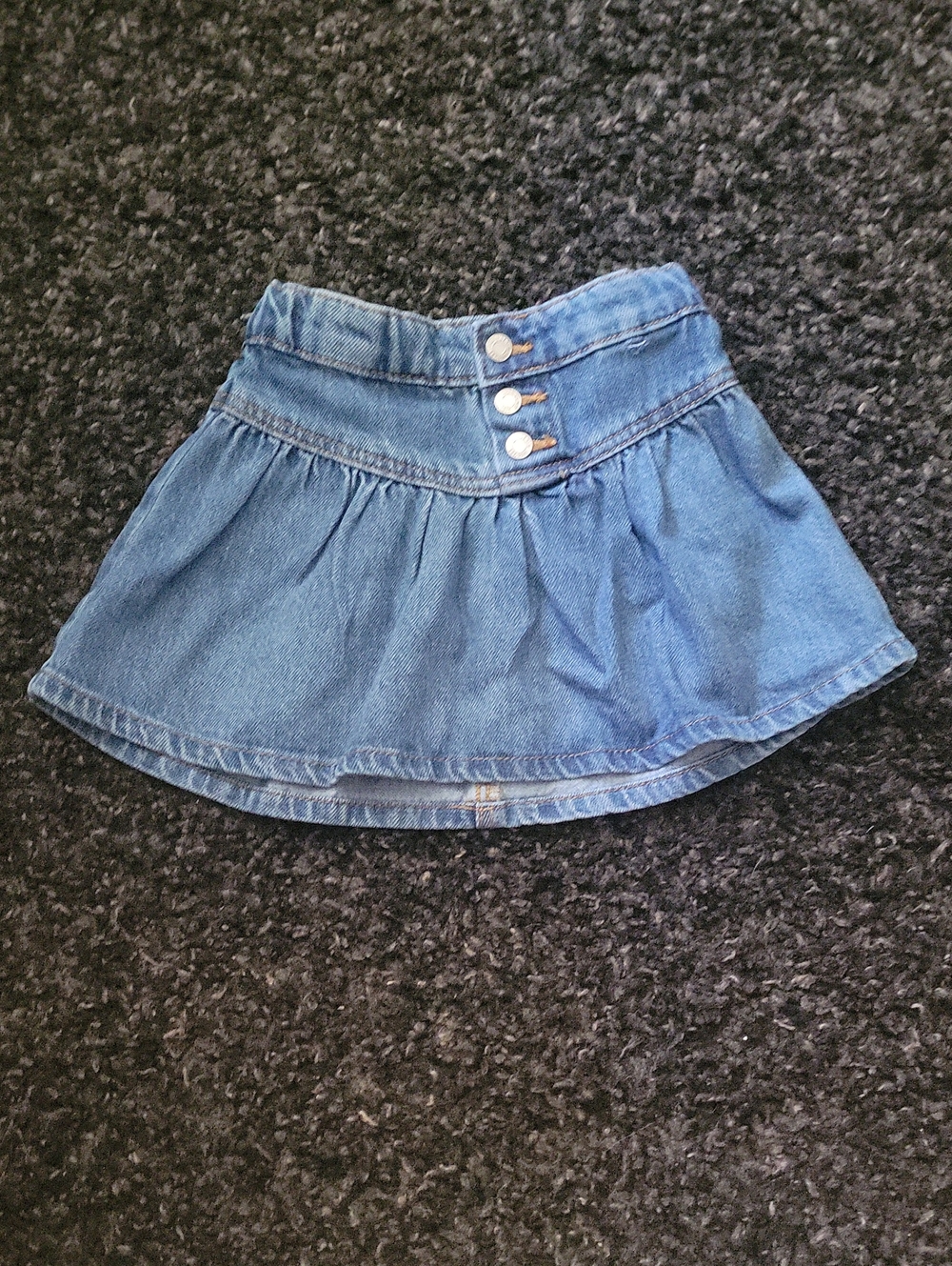 Zara Blue Denim Gathered Mini Skirt